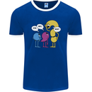 Stop Wait What Funny English Lit Punctuation Mens Ringer T-Shirt FotL Royal Blue/White