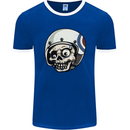 MOD Scooter Skull Motorcycle Biker Mens Ringer T-Shirt FotL Royal Blue/White