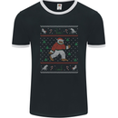 Christmas Bigfoot Funny Xmas Mens Ringer T-Shirt FotL Black/White