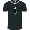 A SCI-FI Orca Whale Mens Ringer T-Shirt FotL Black/White