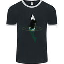 A SCI-FI Orca Whale Mens Ringer T-Shirt FotL Black/White