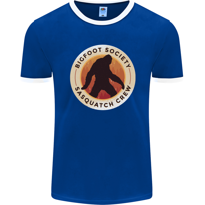 Bigfoot Society Sasquatch Crew Mens Ringer T-Shirt FotL Royal Blue/White
