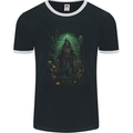 Grim Reaper Surrounded by Skulls Mens Ringer T-Shirt FotL Black/White