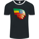 Curled Ethiopia Flag Ethiopian Day Football Mens Ringer T-Shirt FotL Black/White