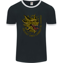 Ancient Ones Fantasy Dragon Mens Ringer T-Shirt FotL Black/White