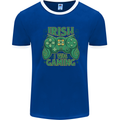 Irish I Was Gaming St Patricks Day Gamer Mens Ringer T-Shirt Royal Blue/White