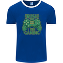 Irish I Was Gaming St Patricks Day Gamer Mens Ringer T-Shirt Royal Blue/White