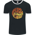 Peace Allows Love Quote Hippie Mens Ringer T-Shirt FotL Black/White