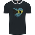 Love Bahamas Flag Bahamians Day Football Mens Ringer T-Shirt FotL Black/White