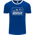 Triathlon Running Swimming Cycling Unicorn Mens Ringer T-Shirt FotL Royal Blue/White