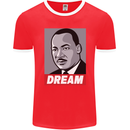 Dream Martin Luther King Black Lives Matter Mens Ringer T-Shirt FotL Red/White