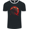 A Fantasy Dragon With a City Backdrop Mens Ringer T-Shirt FotL Black/White