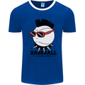 Baseball Punk Rocker Mens Ringer T-Shirt Royal Blue/White