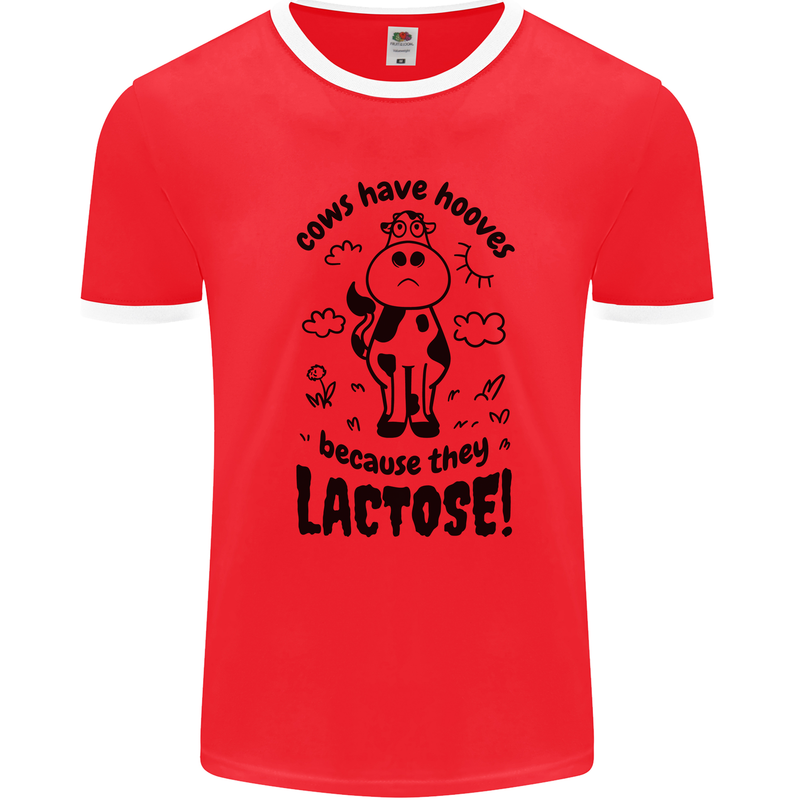 Cows Have Hooves Because They Lack Toes Mens Ringer T-Shirt Red/White