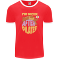 Nicer After Pilates Funny Yoga Dog Mens Ringer T-Shirt FotL Red/White