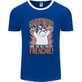 Funny French Bulldog Dog Frenchie Mens Ringer T-Shirt FotL Royal Blue/White