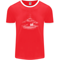 Aircraft Carrier Royal Navy Ship Sailor Mens Ringer T-Shirt FotL Red/White