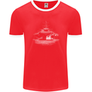 Aircraft Carrier Royal Navy Ship Sailor Mens Ringer T-Shirt FotL Red/White