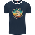 Bet Your Bass Im Going Fishing Funny Fisherman Mens Ringer T-Shirt FotL Navy Blue/White