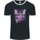 The Archangel Michael Gothic Goth Angel Mens Ringer T-Shirt FotL Black/White