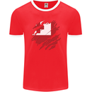 Torn Tongo Flag Tongan Day Football Mens Ringer T-Shirt FotL Red/White