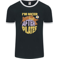 Nicer After Pilates Funny Yoga Dog Mens Ringer T-Shirt FotL Black/White