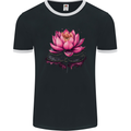 A Lotus Flower Gothic Goth Mens Ringer T-Shirt FotL Black/White