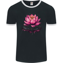 A Lotus Flower Gothic Goth Mens Ringer T-Shirt FotL Black/White