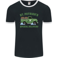 St Patricks Beer Delivery Funny Alcohol Guinness Mens Ringer T-Shirt FotL Black/White