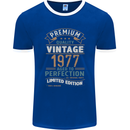Premium Vintage 46th Birthday 1977 Mens Ringer T-Shirt FotL Royal Blue/White