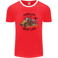 Farm Life is the Best Life Farming Farmer Mens Ringer T-Shirt Red/White