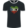 Love Flag Equatorial Guinea Football Mens Ringer T-Shirt FotL Black/White