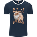 Pomeranian I Don't Give a Fluff Funny Dog Mens Ringer T-Shirt FotL Navy Blue/White