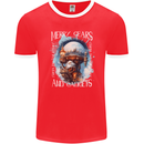 Merry Gears Steampunk Christmas Santa Xmas Mens Ringer T-Shirt FotL Red/White