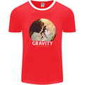 Rock Climbing Gravity Doesnt Exist Funny Climber Mens Ringer T-Shirt FotL Red/White