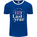 Funny 70th Birthday 69 is So Last Year Mens Ringer T-Shirt FotL Royal Blue/White