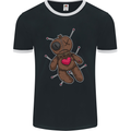 Voodoo Doll Heart Evil Spirits Dark Magic Halloween Mens Ringer T-Shirt FotL Black/White