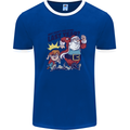 Christmas Santa Naughty List Funny Xmas Mens Ringer T-Shirt Royal Blue/White