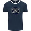 Scotland Bodybuilding Gym Training Scottish Mens Ringer T-Shirt FotL Navy Blue/White