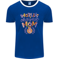 Worlds Okayest Mom Mothers Day Mummy Mens Ringer T-Shirt FotL Royal Blue/White