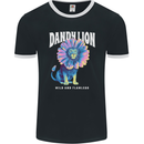 Dandylion Funny Lion Mens Ringer T-Shirt FotL Black/White