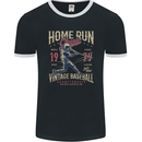 Home Run Vintage Baseball Player Mens Ringer T-Shirt FotL Black/White