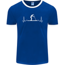 Paddle Boarding Pulse Paddleboard ECG Mens Ringer T-Shirt FotL Royal Blue/White
