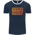 Science Like Magic but Real Physics Geek Mens Ringer T-Shirt FotL Navy Blue/White