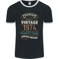 Premium Vintage 49th Birthday 1974 Mens Ringer T-Shirt FotL Black/White