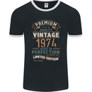 Premium Vintage 49th Birthday 1974 Mens Ringer T-Shirt FotL Black/White