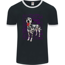 Random Dalmatian Design Dog Mens Ringer T-Shirt FotL Black/White