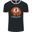 Namaste Witches Funny Halloween Yoga Mens Ringer T-Shirt FotL Black/White