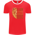 Christian Lion Quote Christianity Religion Mens Ringer T-Shirt FotL Red/White