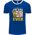 Best Cat Dad Ever Funny Fathers Day Mens Ringer T-Shirt FotL Royal Blue/White